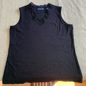 Karen Scott, dark blue tank top, size small